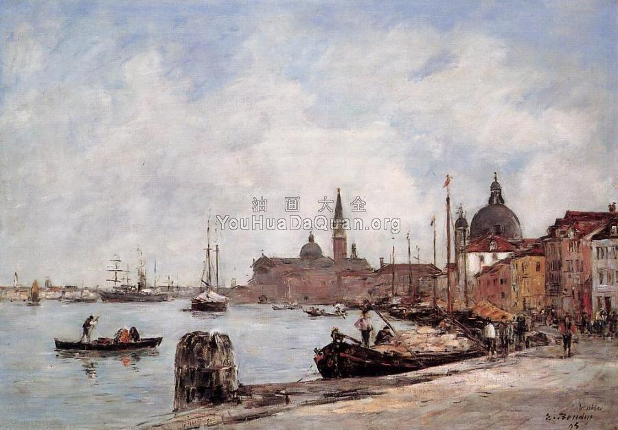 Venice, the Dock of the Giudecca - 尤金·布丹